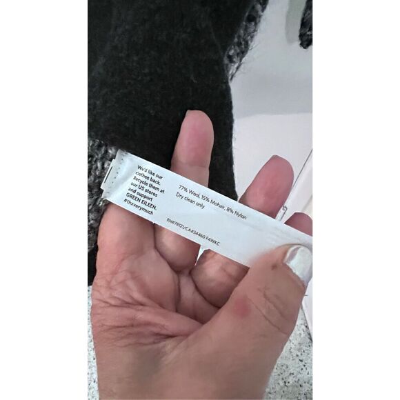 Eileen Fisher Project Boucle Knit Black Gray Sweater SIZE L Mohair Wool - Picture 7 of 9